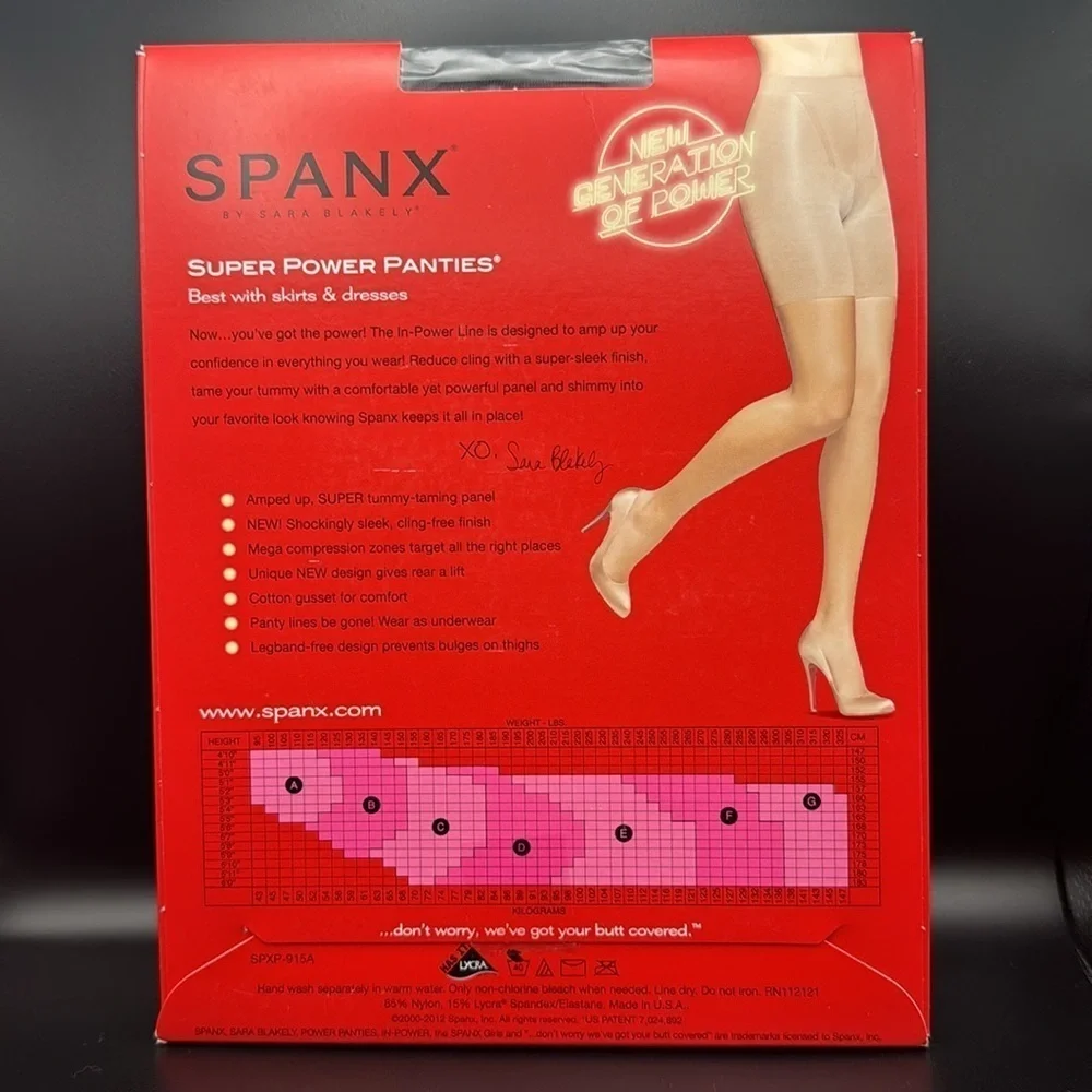 Spanx In-Power Line Super Power Panties Black Size G NWT